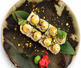California maki: 2.Warzywa w tempurze i krem pistacjowy