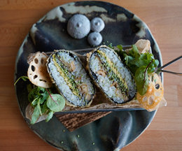 Sushi burger z boczniakiem